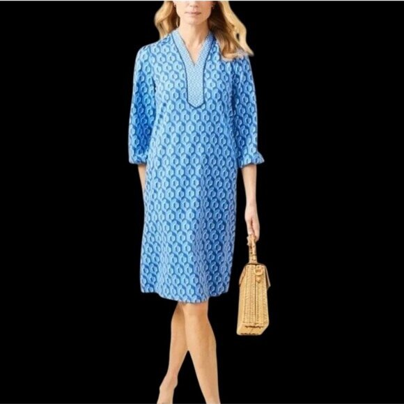 J. McLaughlin Emer Midi Dress Blue Size Medium New with Tag - Picture 4 of 7